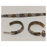 925 & gold filled bracelet and matching earrings
