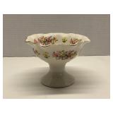 Vg Porcelain Pedesta Compote Ruffled Rim