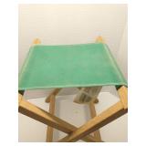 Folding wooden camp stool