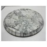 Round White Gray Marble Cake Stand Serving Platter