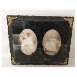 Framed antique baby pictures