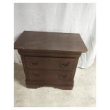 Broyhill two-drawer wooden nightstand