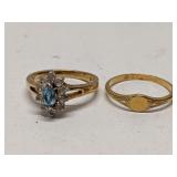 Lot of 2 18k HGE rings, size 6