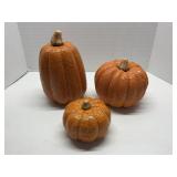 3 Orange Various Size & Shape Orange Pumpkins