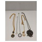 Group of metal chain necklaces