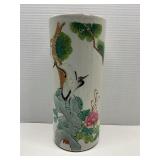 Chinese Cylindrical Porcelain Piece Hand Painted