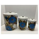 MCM Italian Pottery Canister Set of 3 Chips