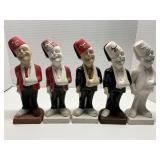 Lot of 5 Unfinished Ceramic Shriner Figurine