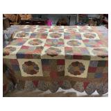 Handmade Dresden Plate Patchwok Quilt Scalloped