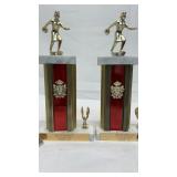 Various bowling trophies. Original quality.