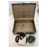 Metal lock box & Rifle Cleaner Snake