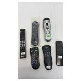 Assorted tv remotes and 1 flash light. Sony