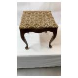 Small wood and fabric top stool. 16' x 16' x 16'