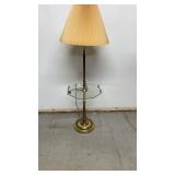 Vintage metal and glass floor lamp. 56' tall.