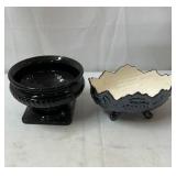 Glass vase, and bowl.