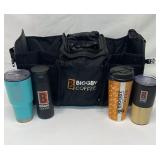 Biggby coffee expandable travel bag with built in