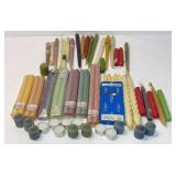 Assorted candles.