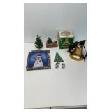 Assorted Christmas decorations. The bell works.