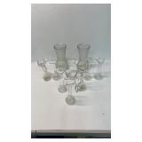 Assorted glass vases.