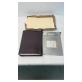 Office supplies. Leather organizer clipboard and
