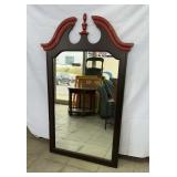 Mirror wood frame 31in wide with top molding 51
