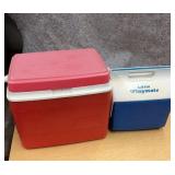 Rubbermaid and igloo coolers.