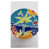 Large porcelain tropical themed party plate