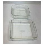 1 8x8 Pyrex baking dish, 1 8x8 casserole dish