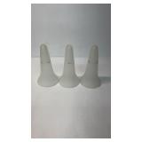 3 vintage frosted glass lampshades
