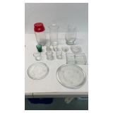 Assorted glassware items.