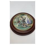 vintage framed collectors ceramic plate From