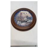 vintage framed collectors ceramic plate From