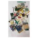 Dozens of buttons and various sewing (vintage)
