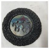 Hand made and signed coaster.