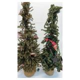 2 light up Christmas trees