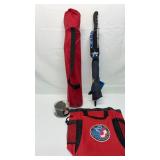 Bag, umbrella, ear muffs (rabbit fur)
