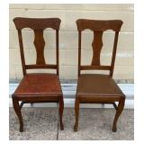 2 vintage wood dining chairs
