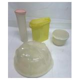 3 Tupperware container and 1 large Nordic ware
