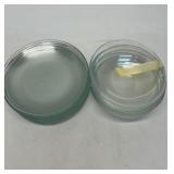 13 glass plates and 6 glass bowls clear.
