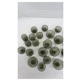 Shadow glass wine glasses. 24 glasses and 2 shot