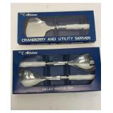 Cranberry and utility server. Salad server set