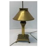 vtg brass Orient Express table lamp featuring