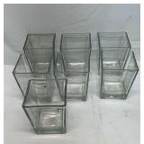 7 - 5.5' x 5.5' x 6' glass square vases