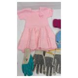 Work gloves lots of pairs and 3 baby hats and a