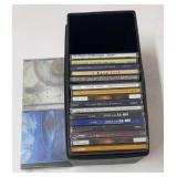 Leather cd holder with various cds