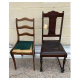 2 vintage wood dining chairs