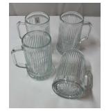 Set of 4 large glass mugs with