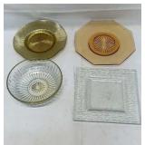Vtg E.O. Brody bowl, 1 amber Cambridge