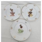 3 Victorian portrait woman plates
