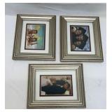 3 champagne color 8x10 picture frames with 4x6